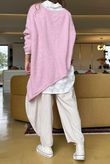 Made in Italy Big Softie Super Slant Knit Top Rose /2 